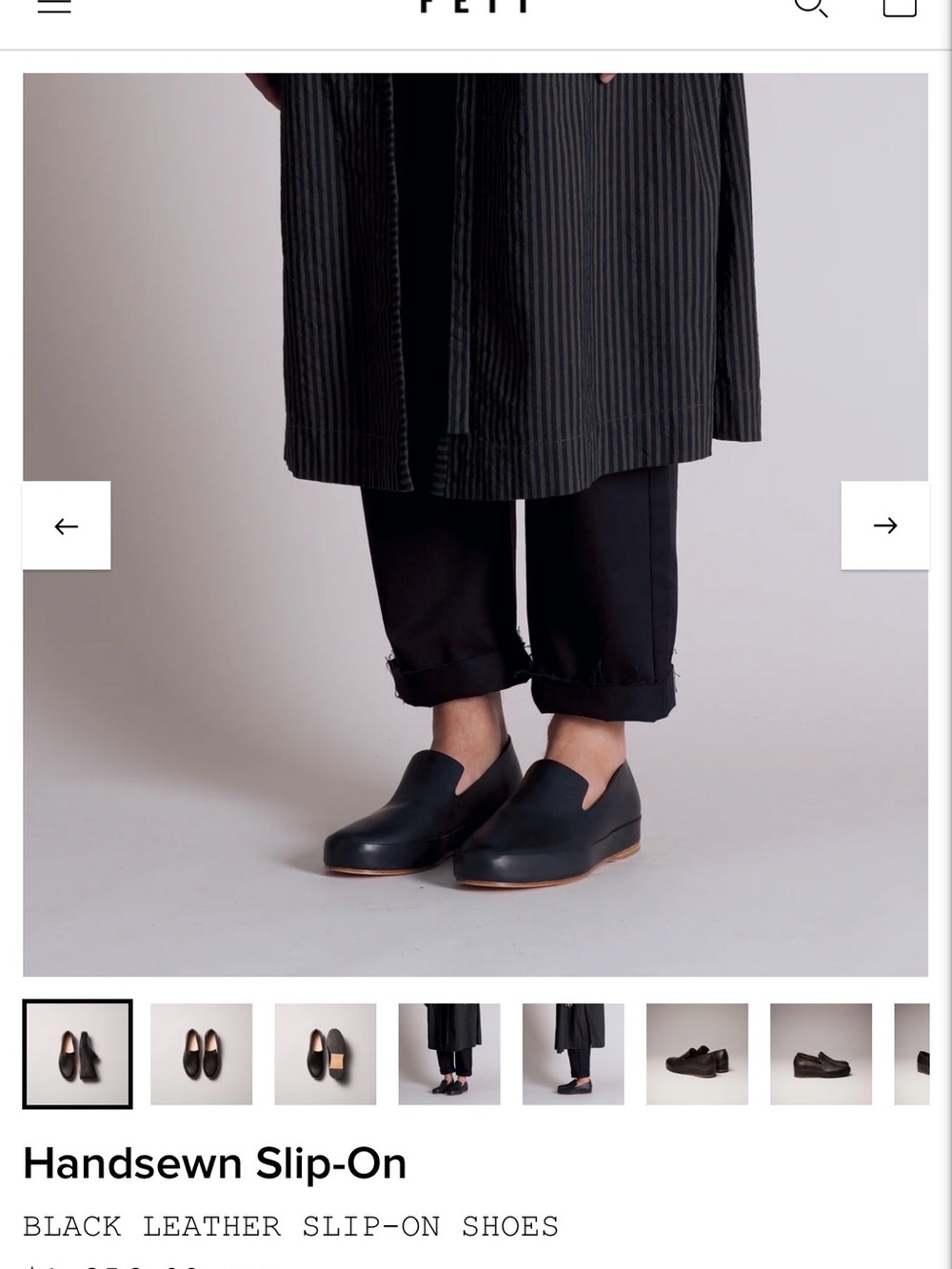FEIT Black Handsewn Slip-On Leather Loafers